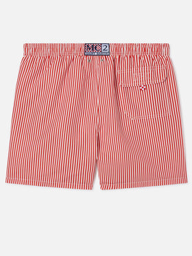 Gustavia red striped swim shorts with AS Cannes embroidery | AS CANNES SPECIAL EDITION