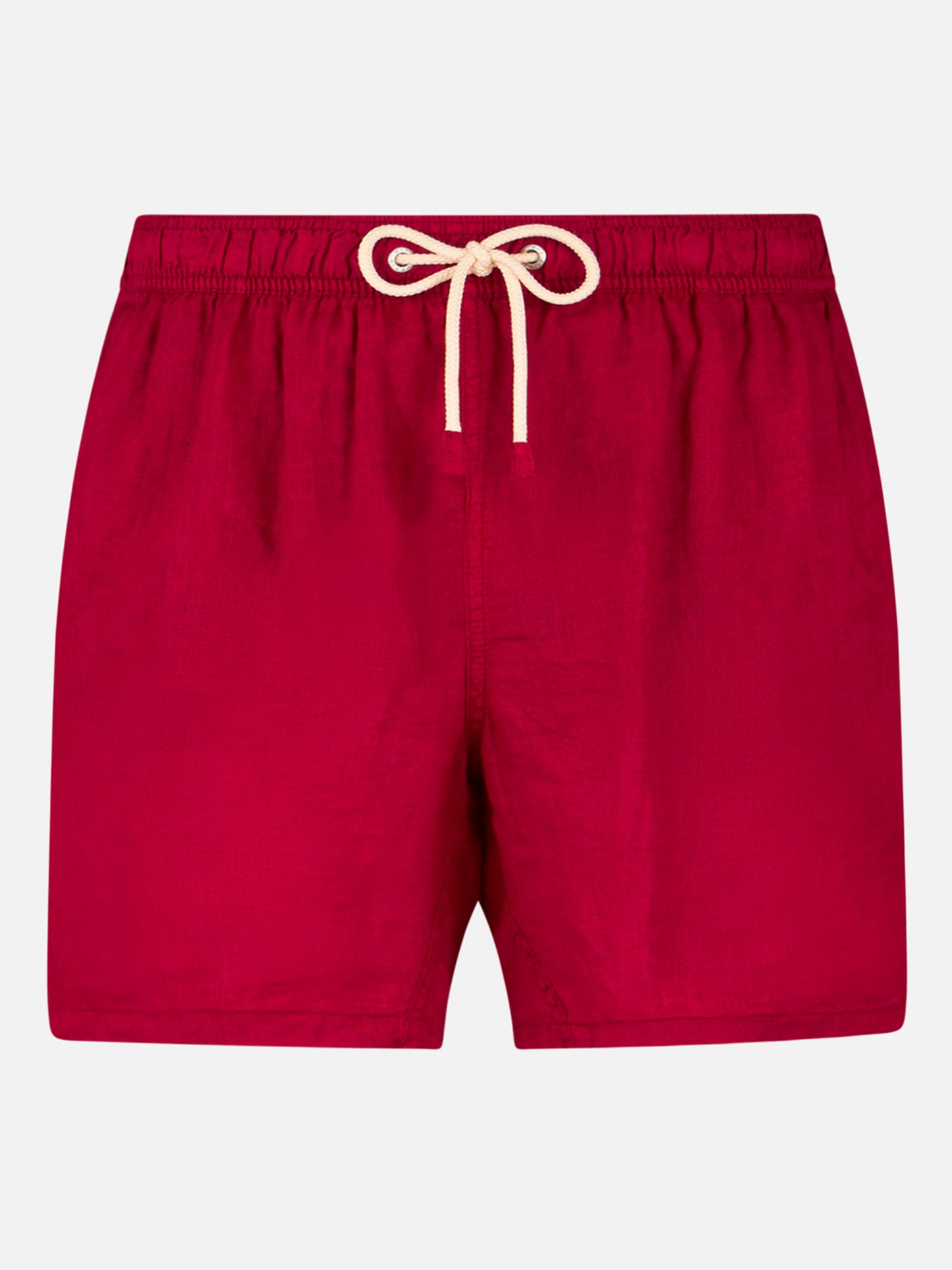 Costume da bagno da uomo in lino bordeaux