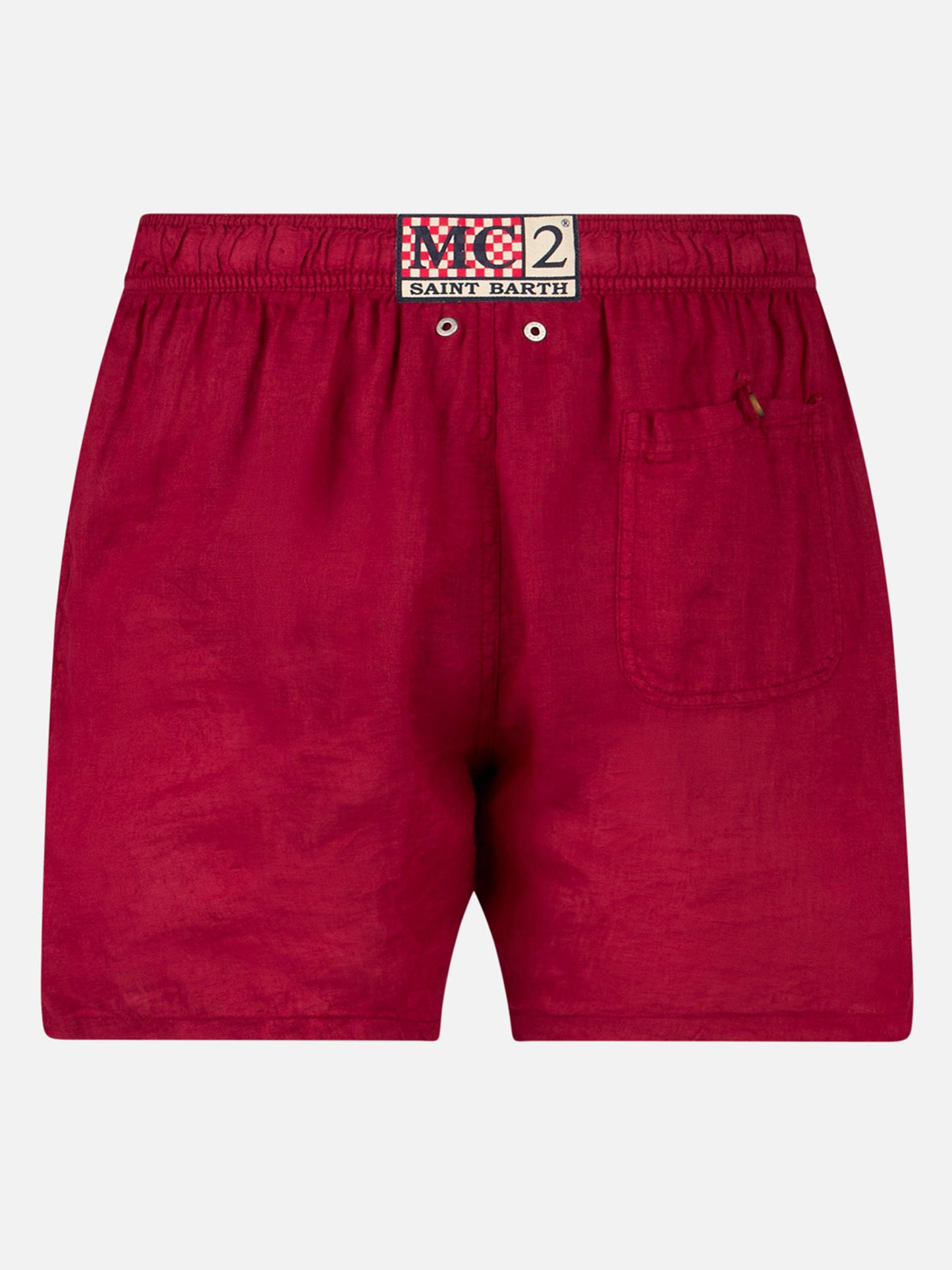 Costume da bagno da uomo in lino bordeaux