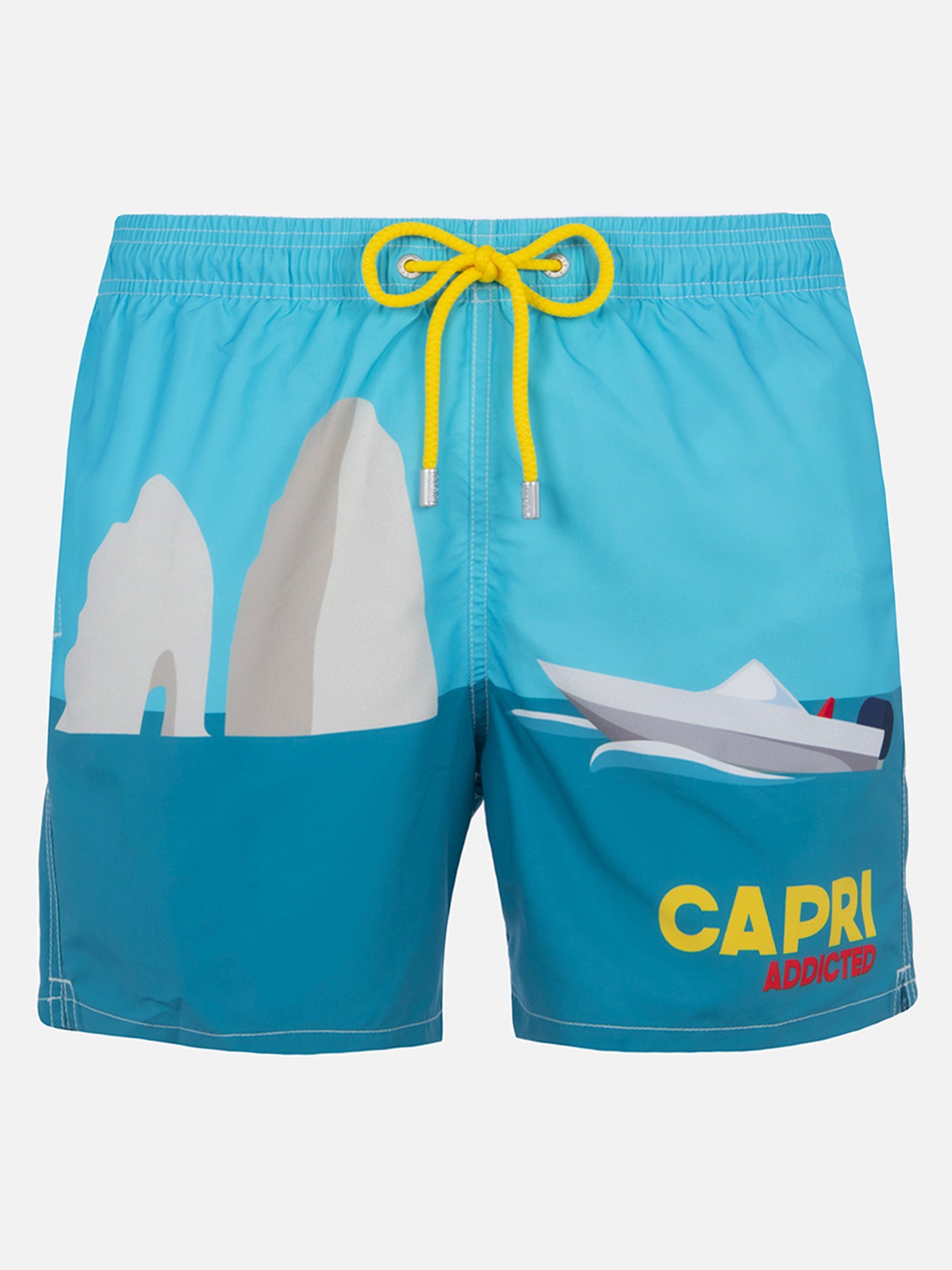 Costume da bagno da uomo Gustavia lunghezza media con stampa piazzata Capri