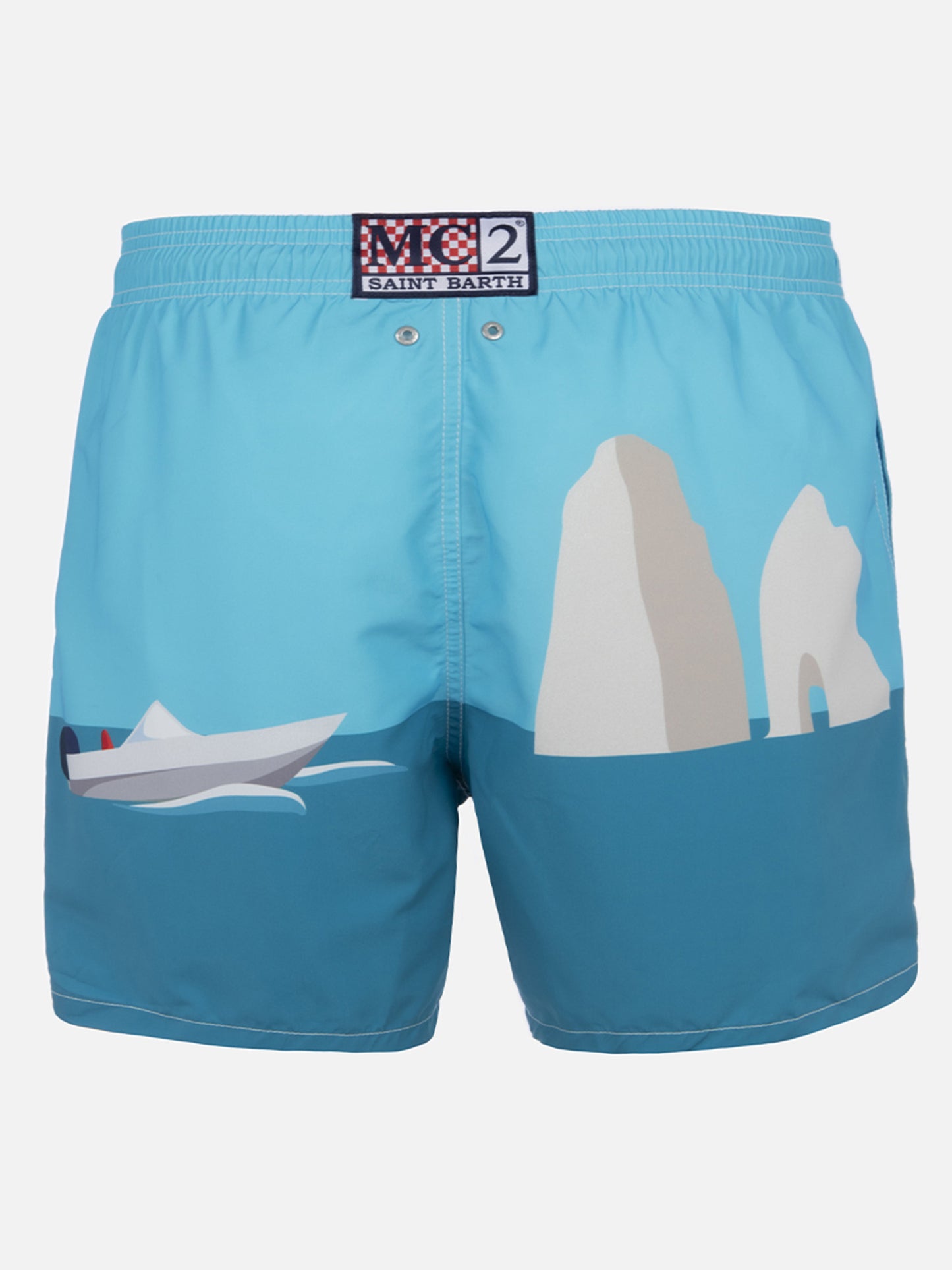 Costume da bagno da uomo Gustavia lunghezza media con stampa piazzata Capri