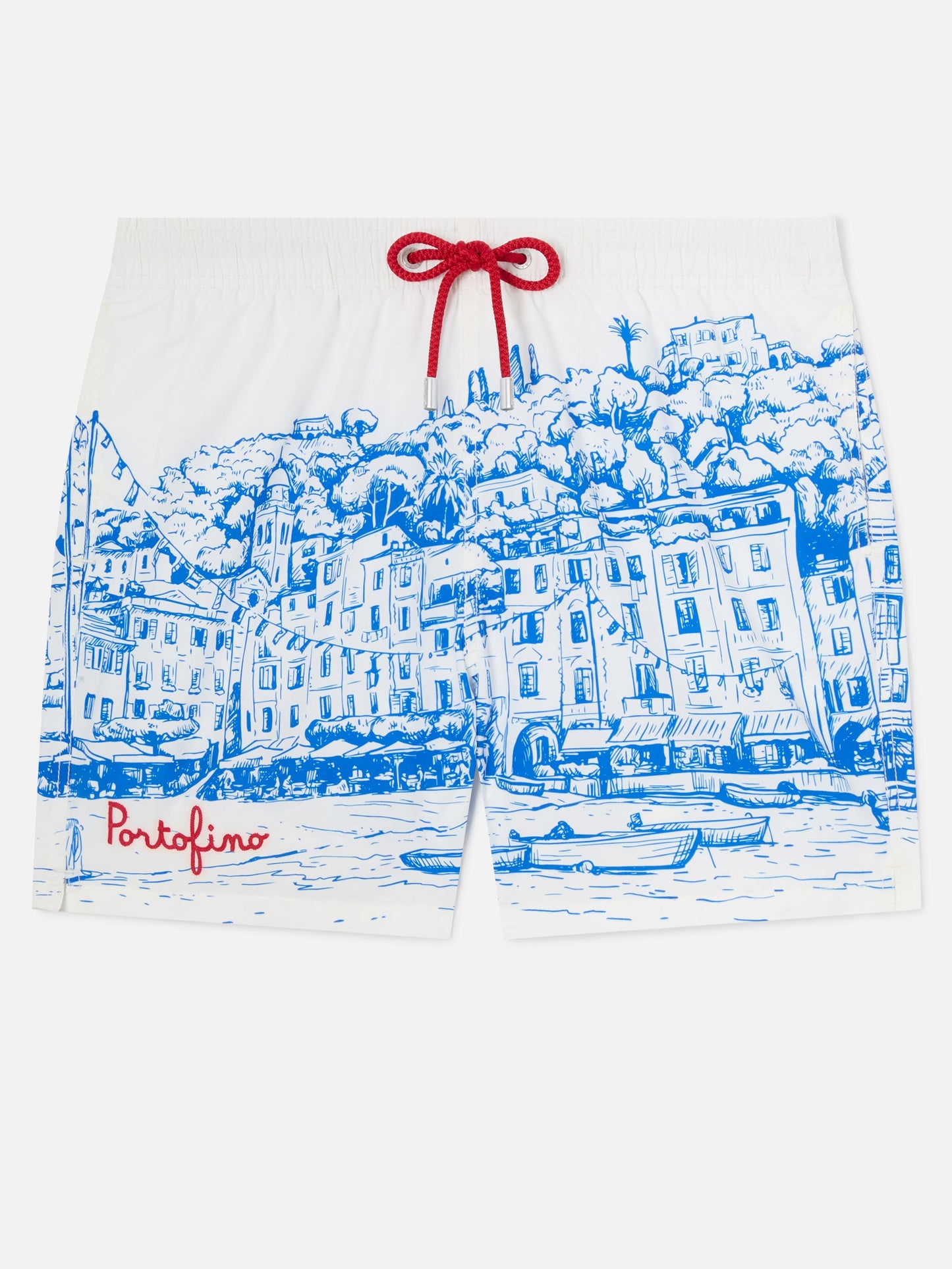 Gustavia white Portofino placed print swim shorts
