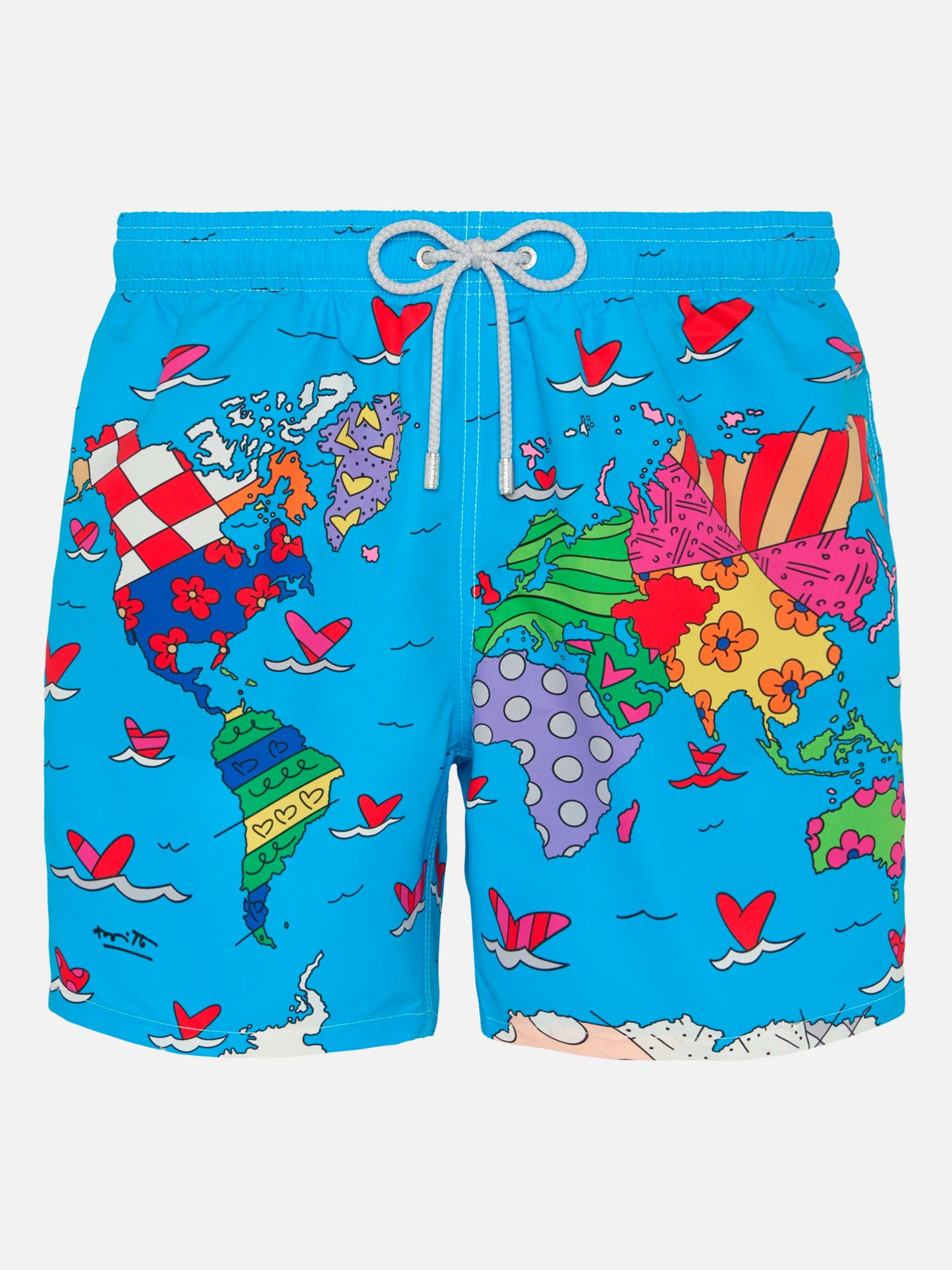 Mid-length Gustavia swim-shorts with Britto world placed print| BRITTO SPECIAL EDITION
