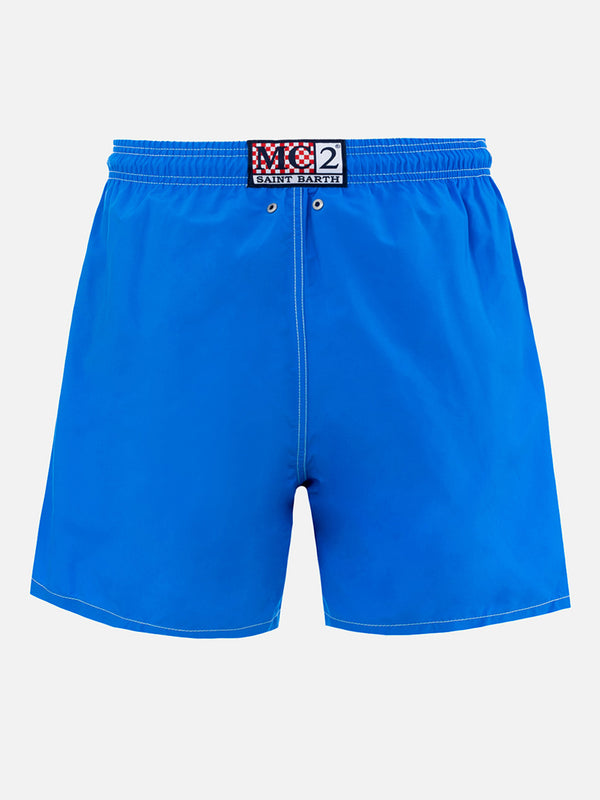 Man mid-length Gustavia swim-shorts with Cryptopuppets placed print| CRYPTOPUPPETS SPECIAL EDITION