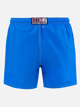 Man mid-length Gustavia swim-shorts with Cryptopuppets placed print| CRYPTOPUPPETS SPECIAL EDITION