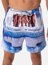 Man mid-length Gustavia swim-shorts with  placed print| MAGNUM MARINE SPECIAL EDITION