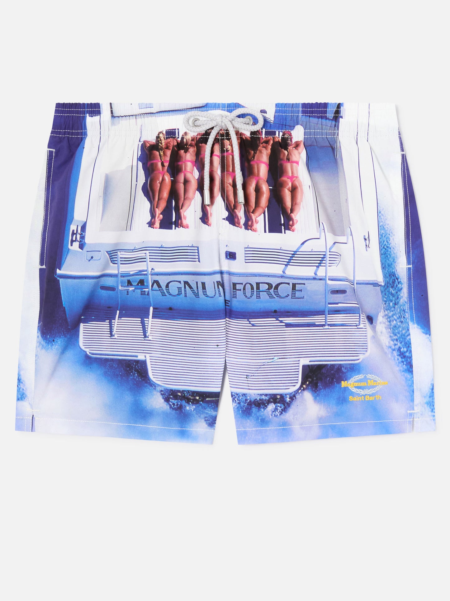Gustavia white Magnum Marine placed print swim shorts | Special Edition