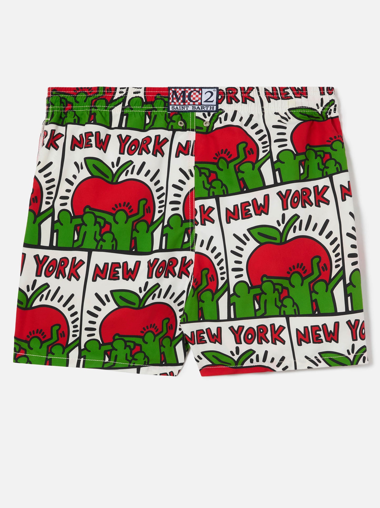 Gustavia white Keith Haring NY placed print swim shorts | Special Edition