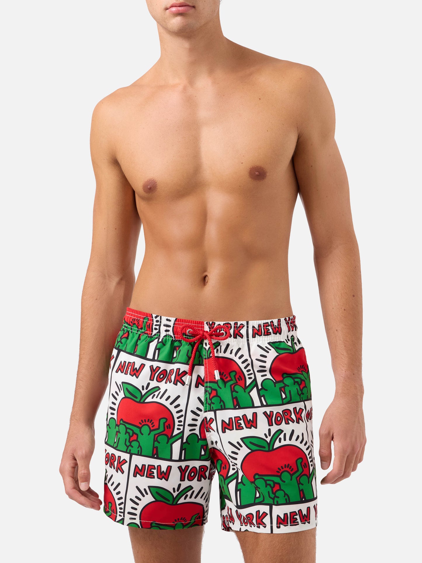 Gustavia white Keith Haring NY placed print swim shorts | Special Edition