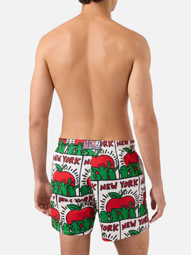 Gustavia white Keith Haring NY placed print swim shorts | Special Edition
