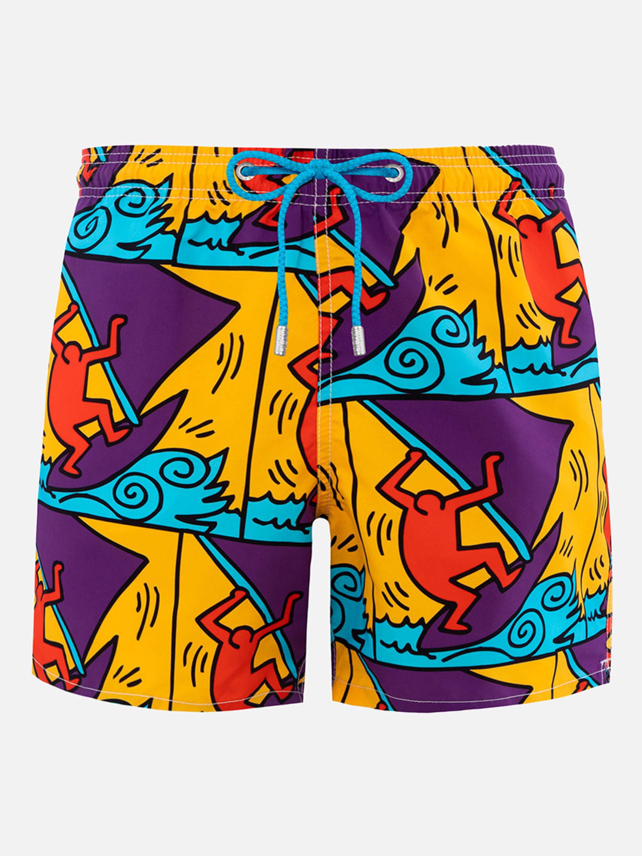 Gustavia yellow Keith Haring Sail placed print swim shorts