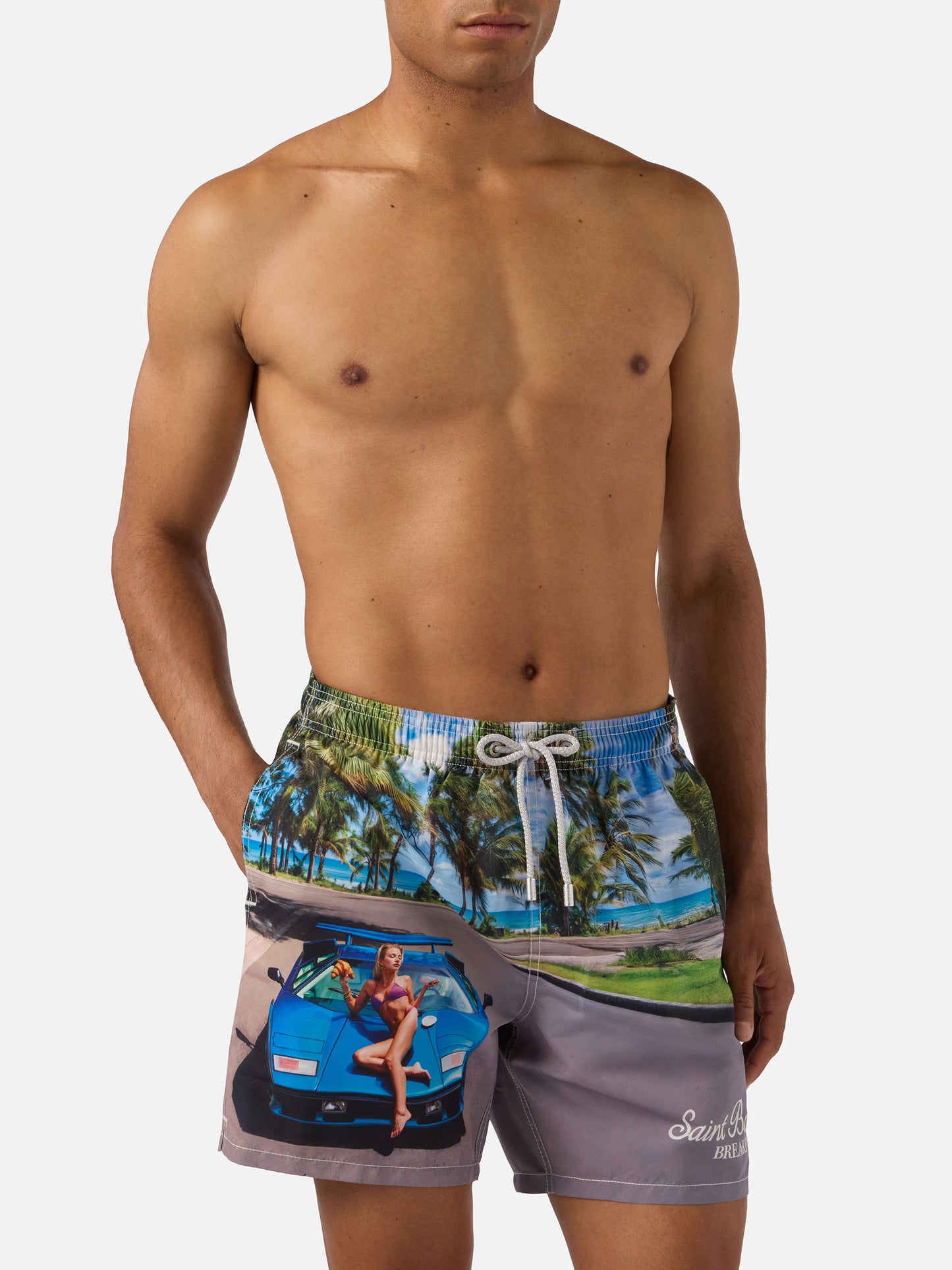 Bañador Gustavia con estampado St. Barth breakfast | Edición Especial 