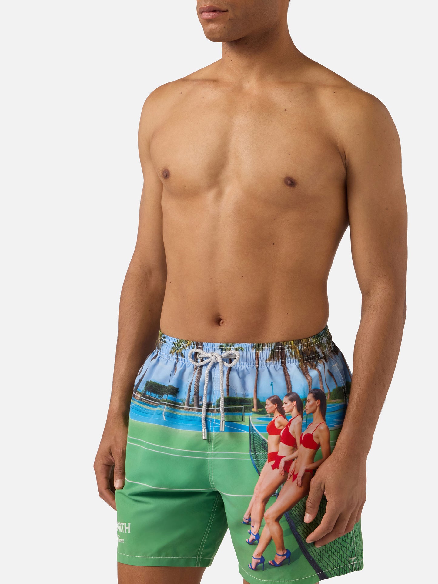 Gustavia swim shorts with St. Barth Tennis print | Special Edition