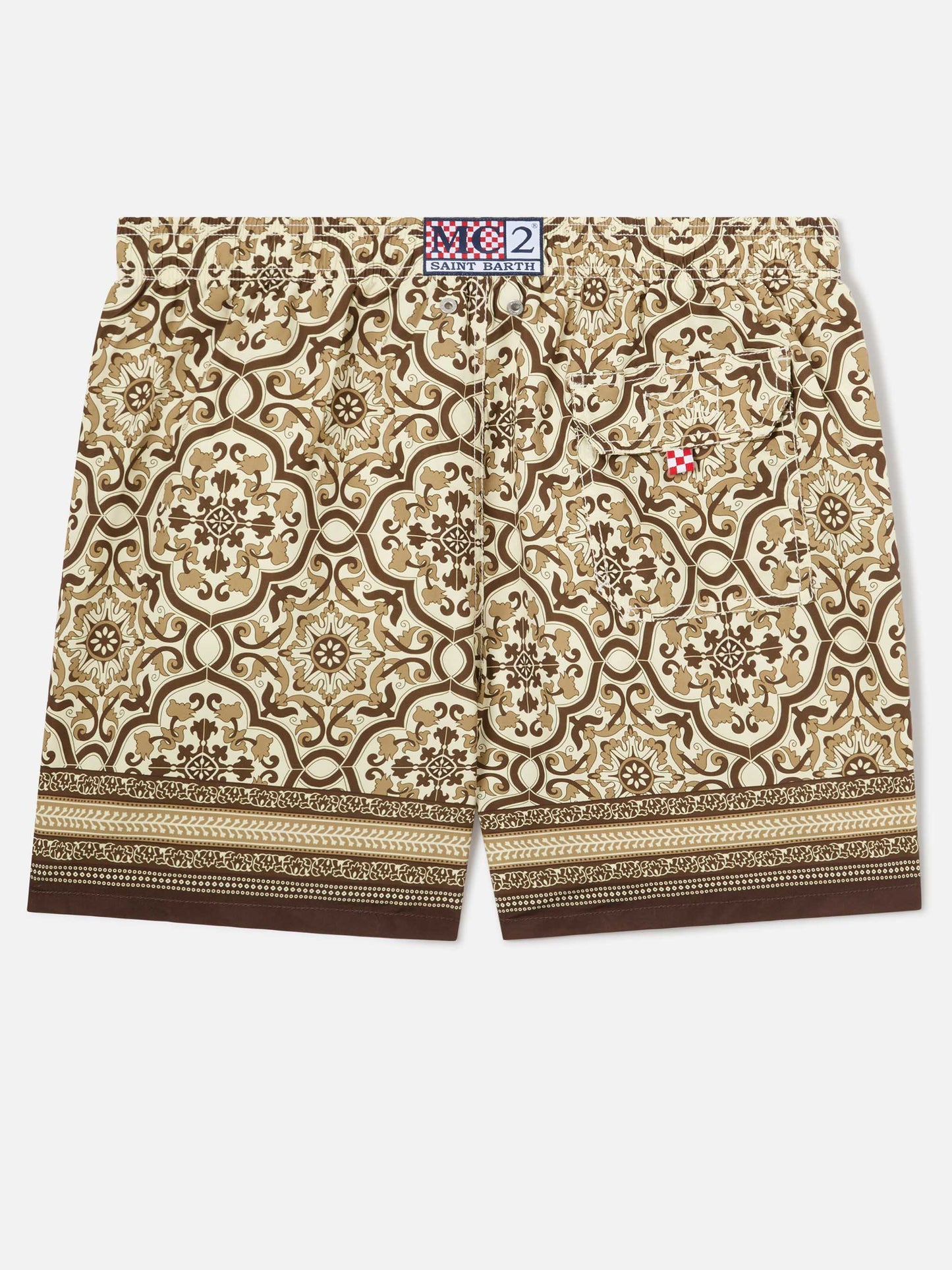 Costume mare Gustavia con stampa ornamentale marrone
