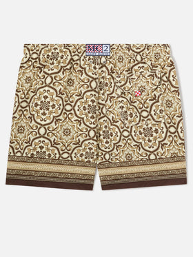 Costume mare Gustavia con stampa ornamentale marrone