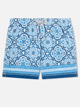 Costume mare Gustavia con stampa ornamentale blu
