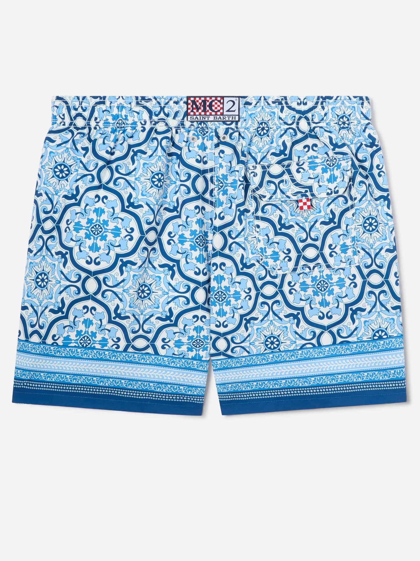 Costume mare Gustavia con stampa ornamentale blu
