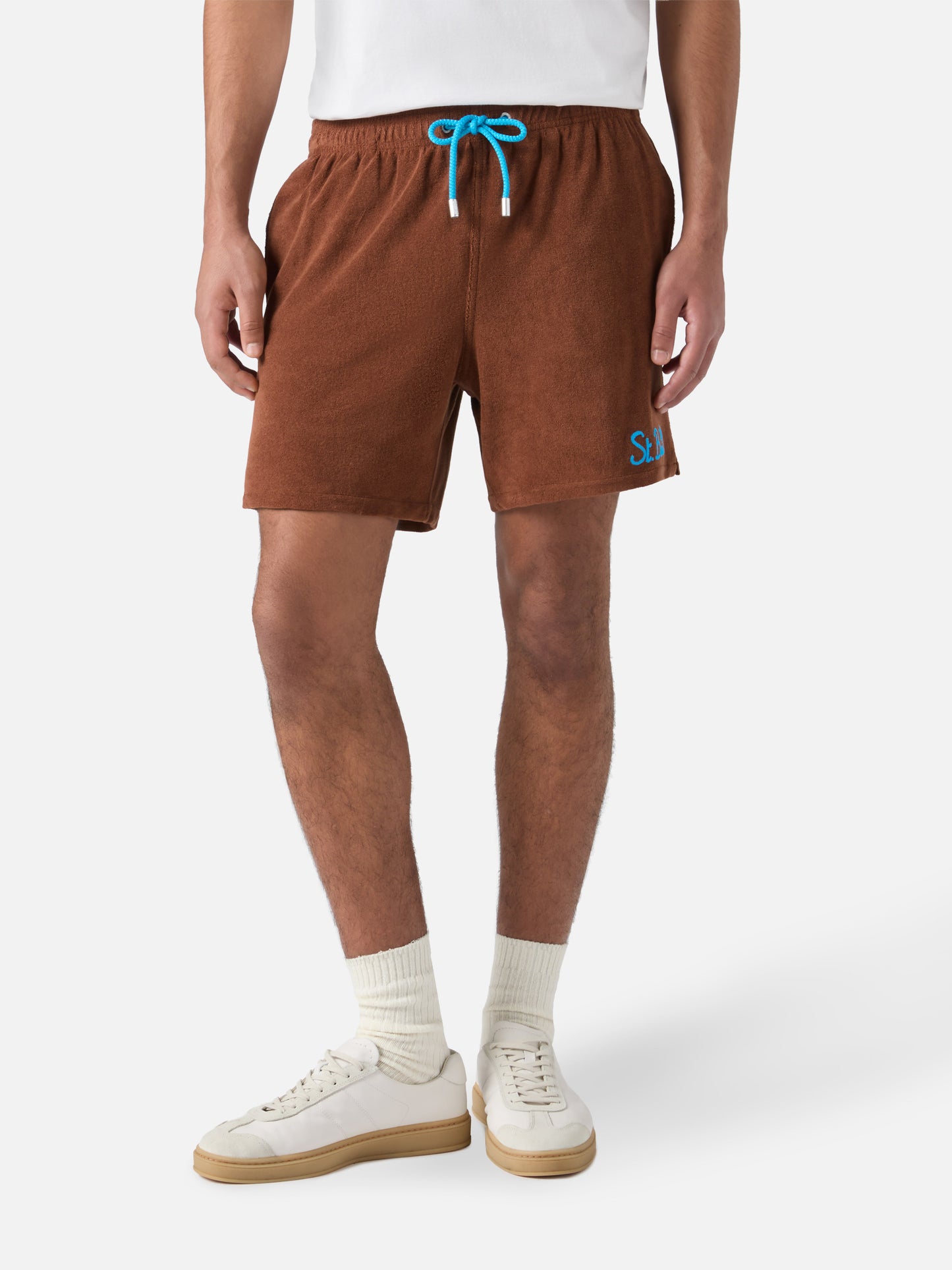 Gustavia Frottee-Badeshorts in Braun
