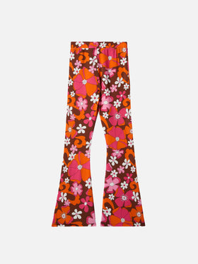 Ausgestellte Hose von Gwenda Jr mit Retro-Blumenmuster