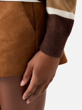 Pull Hadidy à col polo en mélange de laine et cachemire avec rayures multicolores 
