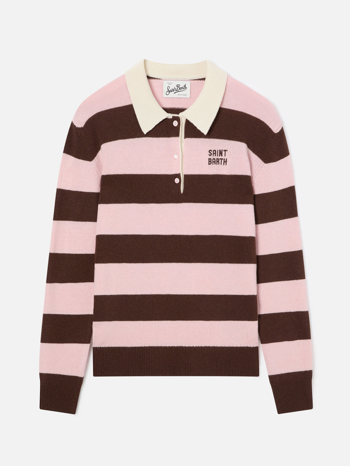 Punto con cuello polo Pink Hadidy con rayas 