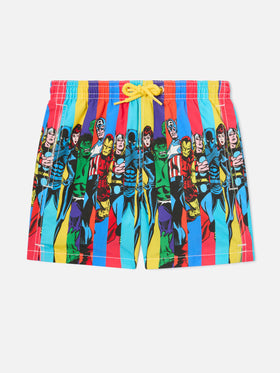 Bañador de niño de largo medio Haiti con estampado posicionado de superhéroes Marvel  | MARVEL SPECIAL EDITION 