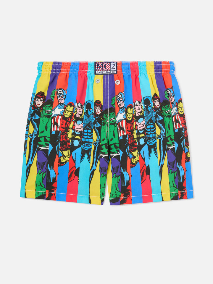 Costume da bagno medio da bambino Haiti con stampa piazzata dei supereroi Marvel | EDIZIONE SPECIALE MARVEL