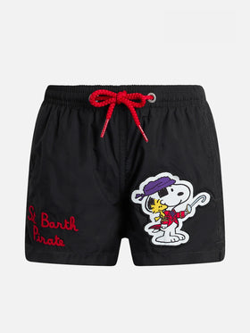 Boy mid-length Haiti swim-shorts with Snoopy placed print and embroidery | SNOOPY PEANUTS SPECIAL EDITION