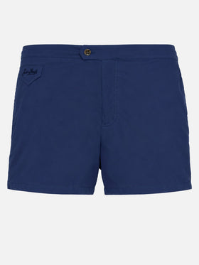 Harrys navy blue fitted cut swim shorts