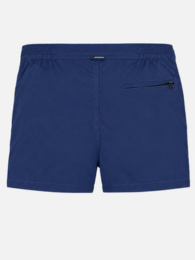Harrys navy blue fitted cut swim shorts