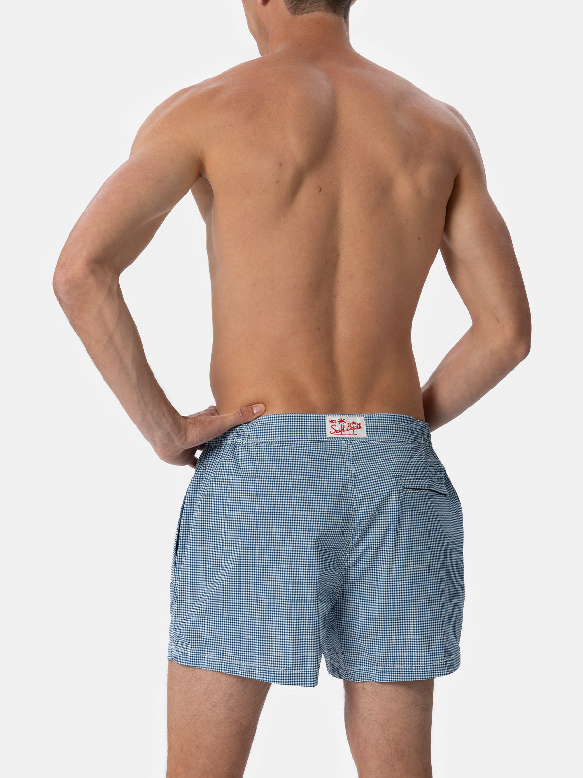 Tailliert geschnittene Herren-Badeshorts Harrys mit Gingham-Print