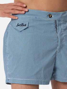 Tailliert geschnittene Herren-Badeshorts Harrys mit Gingham-Print