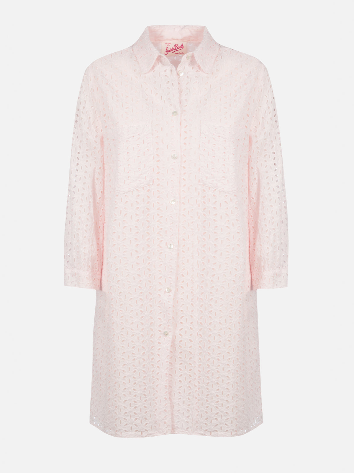Woman pink Sangallo shirt mini dress - MC2 Saint Barth