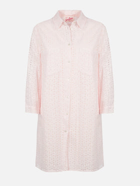 Woman pink Sangallo shirt mini dress - MC2 Saint Barth