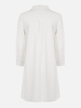 Abito mini da donna in Sangallo bianco