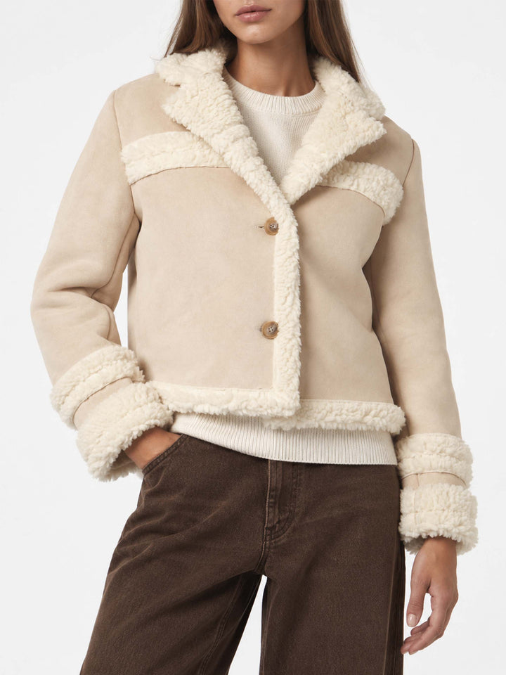 Chaqueta Hella beige efecto shearling 
