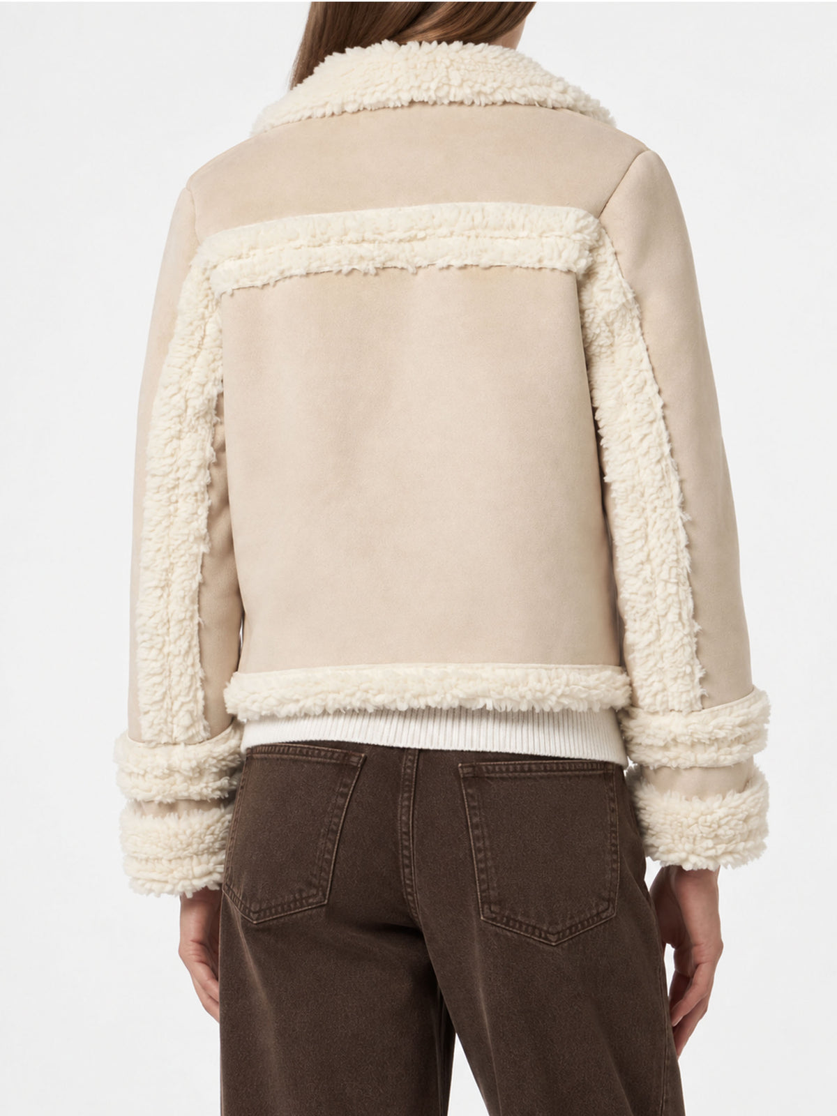 Chaqueta Hella beige efecto shearling 