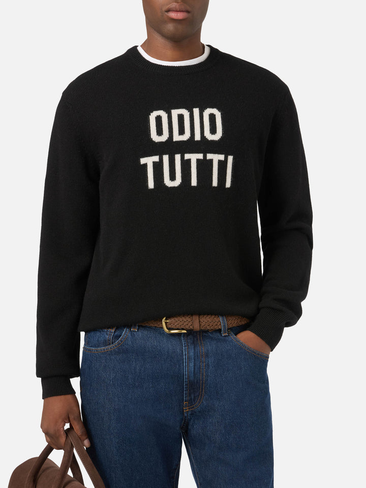Pull ras-du-cou Black Heron en maille avec intarsia Odio Tutti 