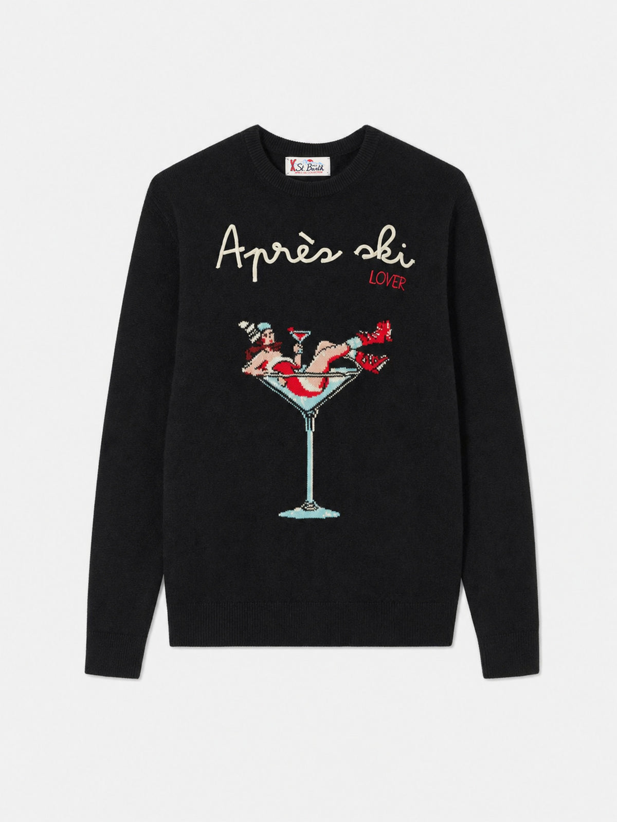 Schwarzer Pullover Heron mit „Apres ski lover“-Stickerei 