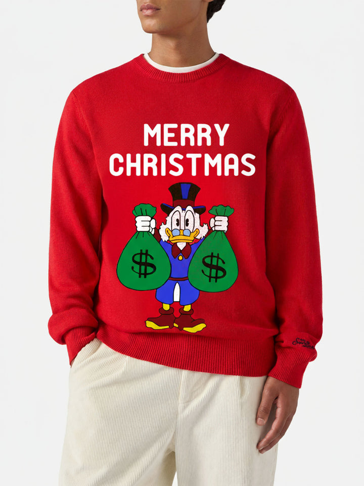 Crewneck sweater with Uncle Scrooge Merry Christmas jacquard | DISNEY SPECIAL EDITION