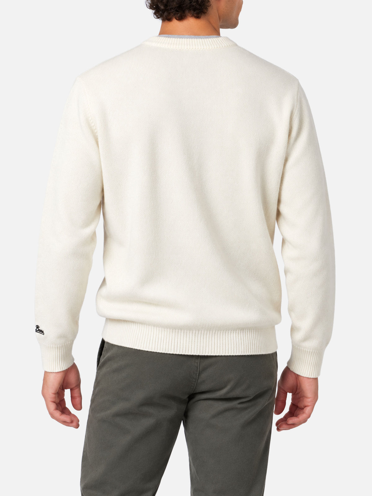 Maglia Heron grigia con jacquard lupo e ricamo I hate summer