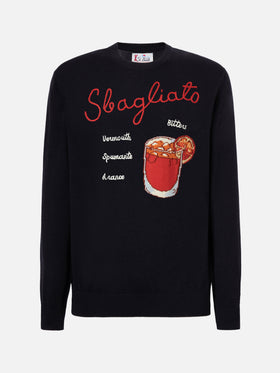 Maglione in  misto cashmere Heron con ricamo Sbagliato