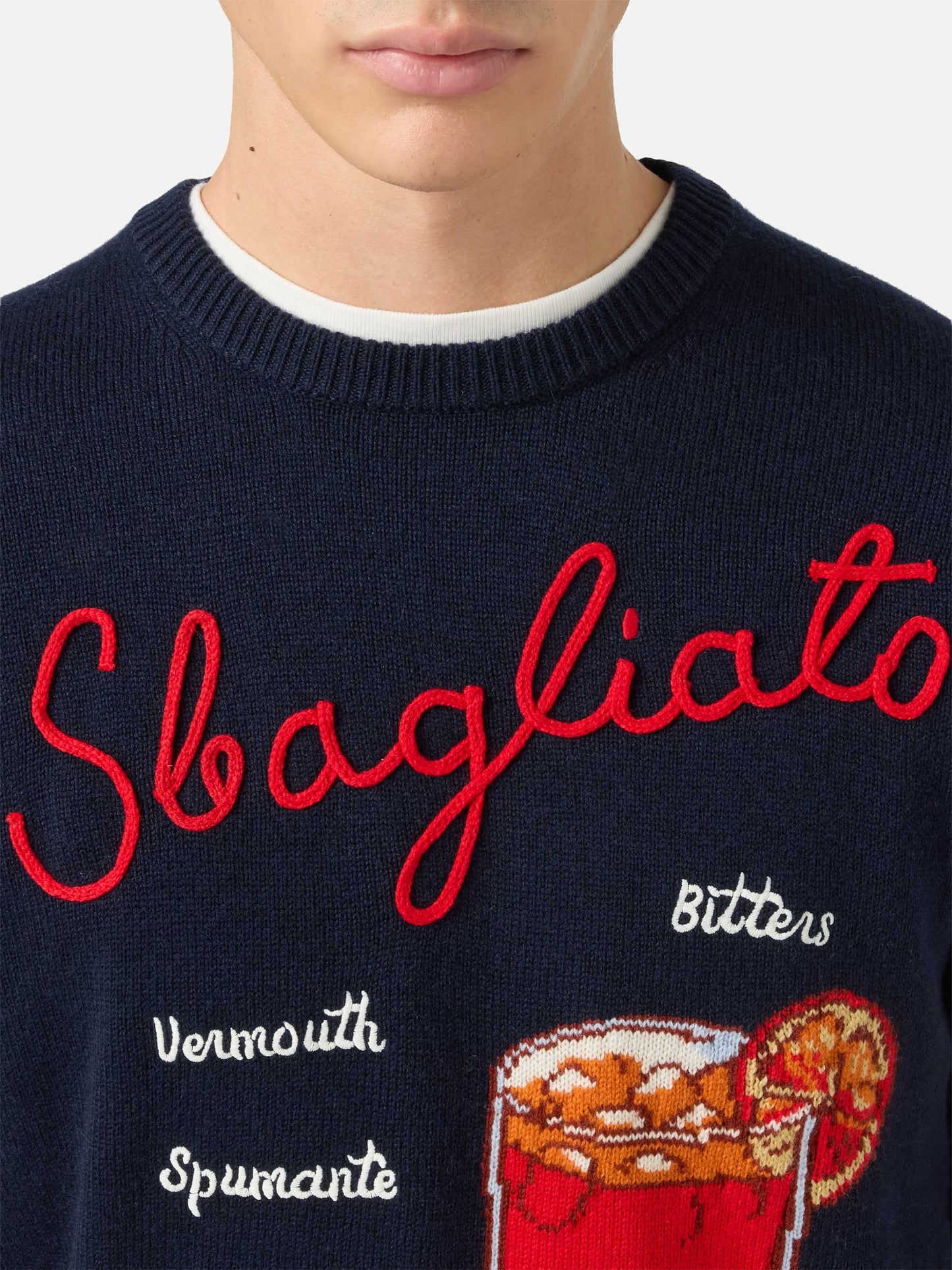 Maglione in  misto cashmere Heron con ricamo Sbagliato