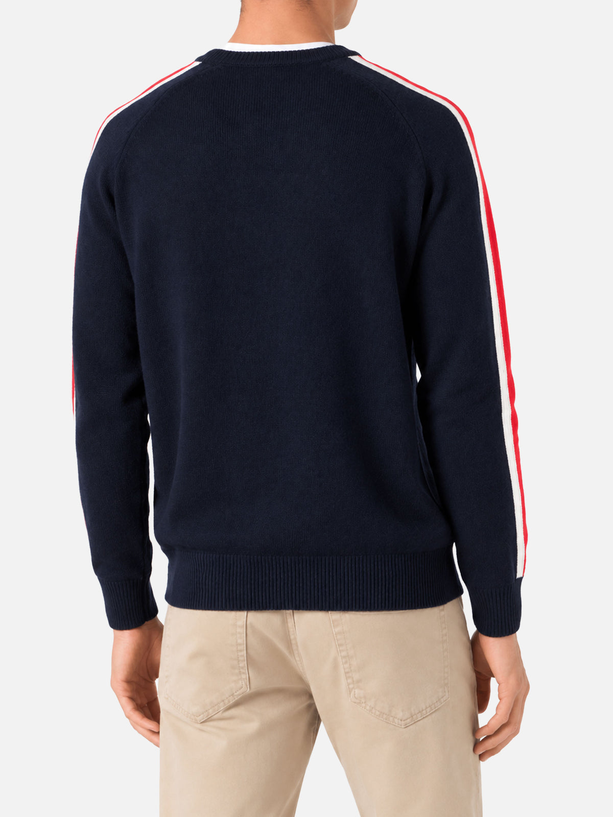 Navy blue Heron sweater with Woodstock jacquard | Special edition
