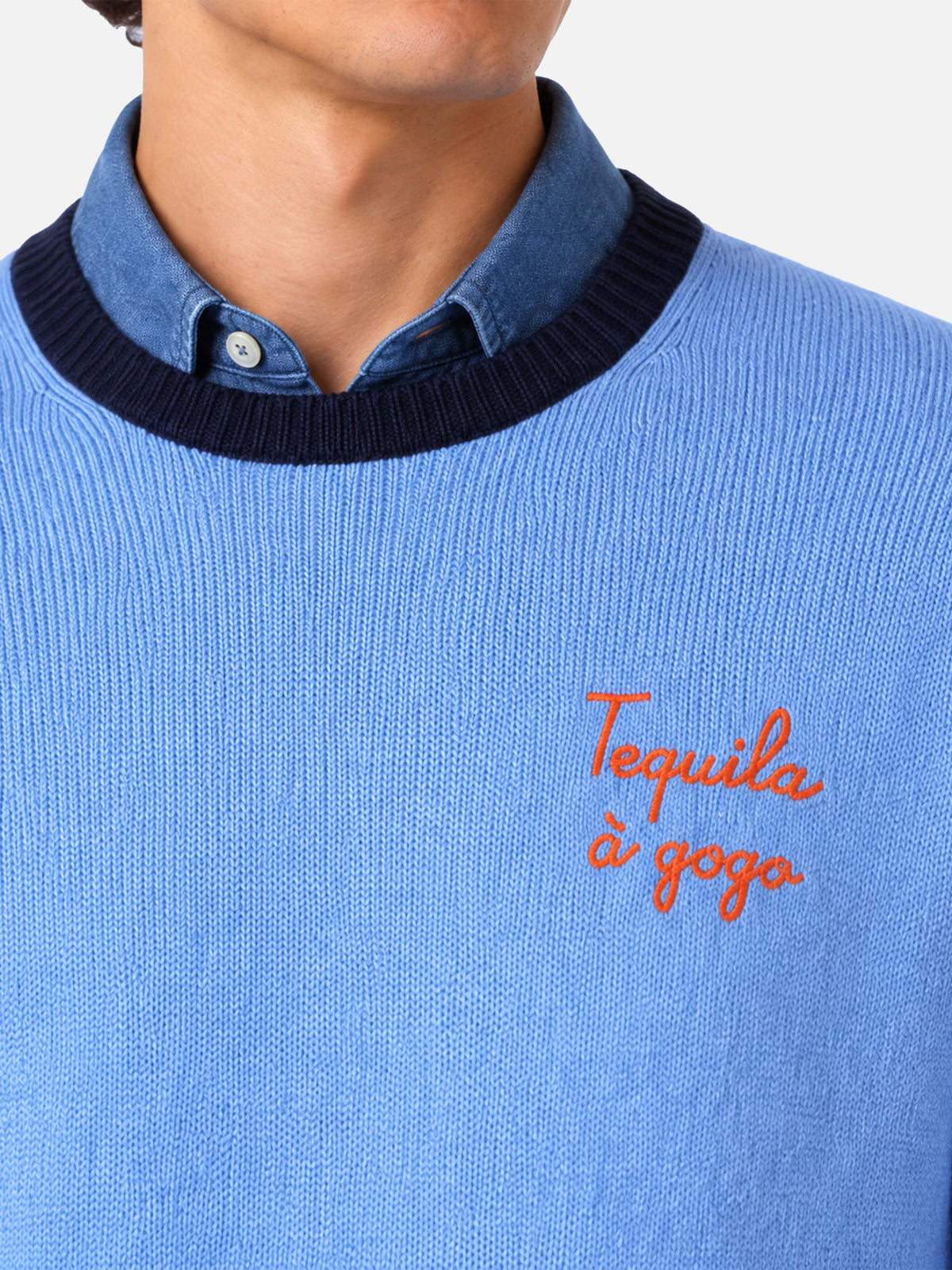 Pull à col rond avec broderie Tequila à gogo 