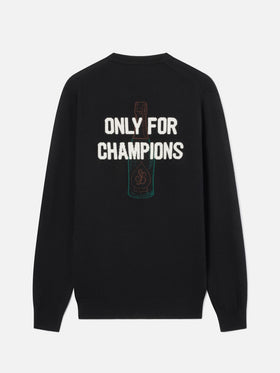 Jersey de punto con cuello redondo Black Heron con intarsia y bordado Only For Champions en la espalda 