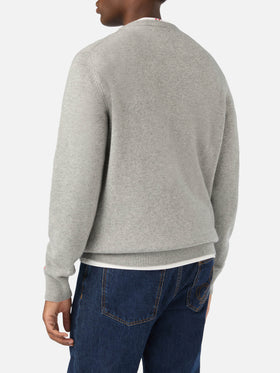 Grey Heron Rundhals-Strickpullover mit Nord Sud Ovest Est Intarsie | Special edition 