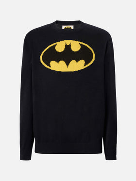 Schwarzer Heron-Pullover mit Rundhalsausschnitt und Batman-Jacquardmuster | BATMAN SPECIAL EDITION