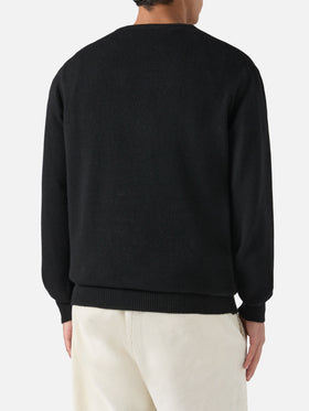 Black crewneck Heron with Batman shape embroidery | BATMAN SPECIAL EDITION