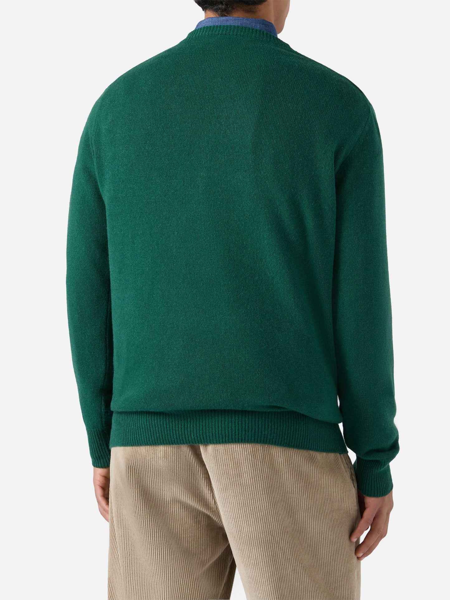 Green crewneck Heron with Money maker jacquard